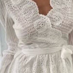 LoveShackFancy Eyelet Wrap Top NWOT